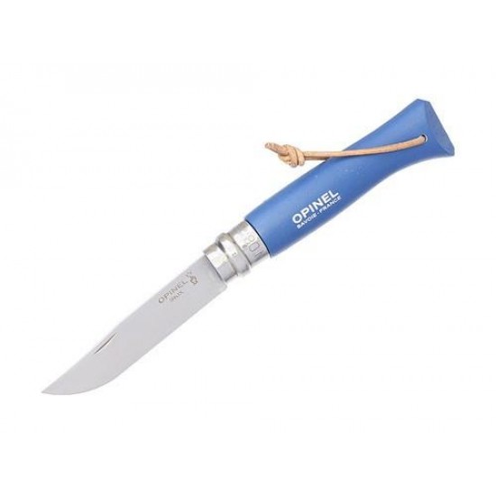 Zatvárací nôž Opinel VRI 8 s pútkom modrý
