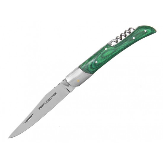 Zatvárací nôž Pradel Evolution 7408 zelený, vývrtka