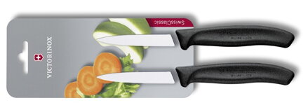 Victorinox Swiss Classic Súprava nožov s hladkou čepeľou 2-dielna čierna