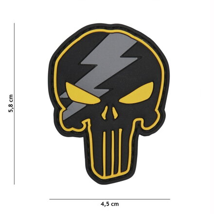 Punisher Thunder PVC nášivka - žltá
