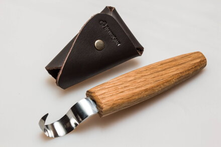 Lyžičkár BeaverCraft SK1SOak - 25 mm, dubová rukoväť, kožené puzdro