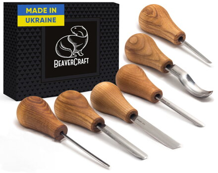 Rezbárske náradie - sada BeaverCraft SC05, 6ks rydlo