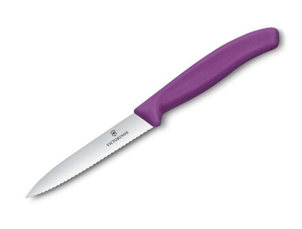 Victorinox Swiss Classic kuchynský nôž na zeleninu 10 cm - zúbkovaný, fialový 6.7735.C1