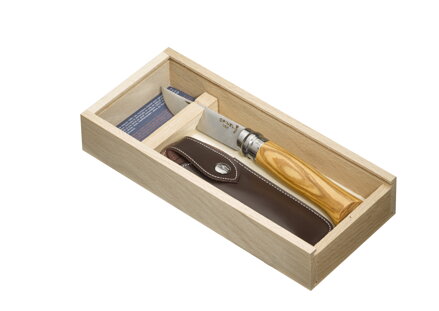 Nôž Opinel VRI N°08 Inox Oliva + krabička a puzdro