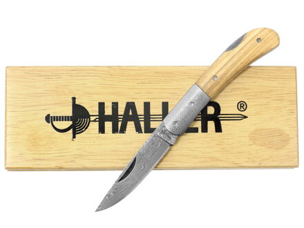 Zatvárací nôž Haller 42965 damašek, oliva