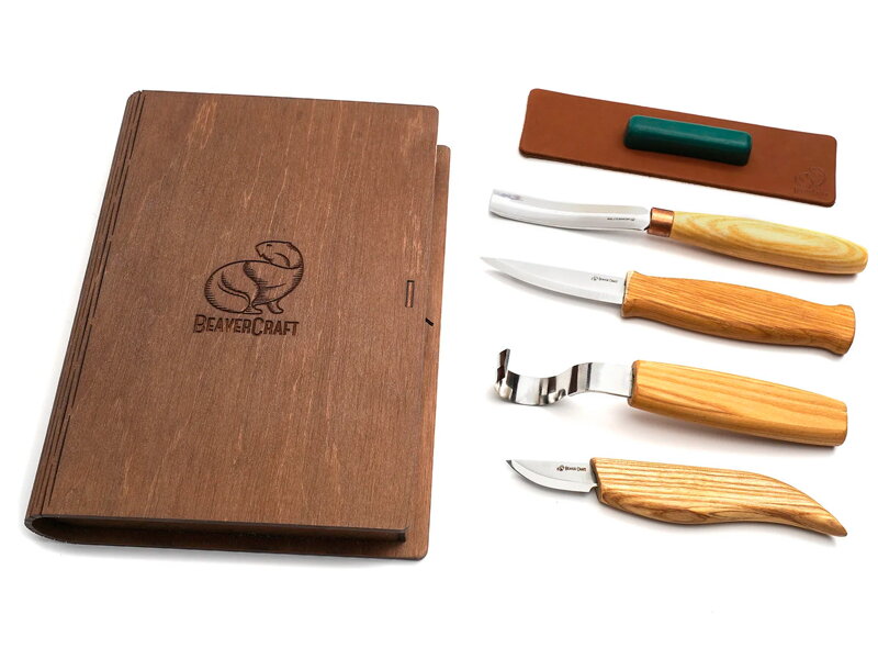 Rezbárske náradie - sada BeaverCraft S43book na vyrezávanie , 4 nože Spoon and Kuksa